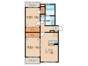 プレステージ千代南の物件間取画像